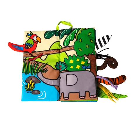 Dumel Jolly Baby, cuaderno sensorial, Colas de animales de la jungla, desde el nacimiento, 1 unidad