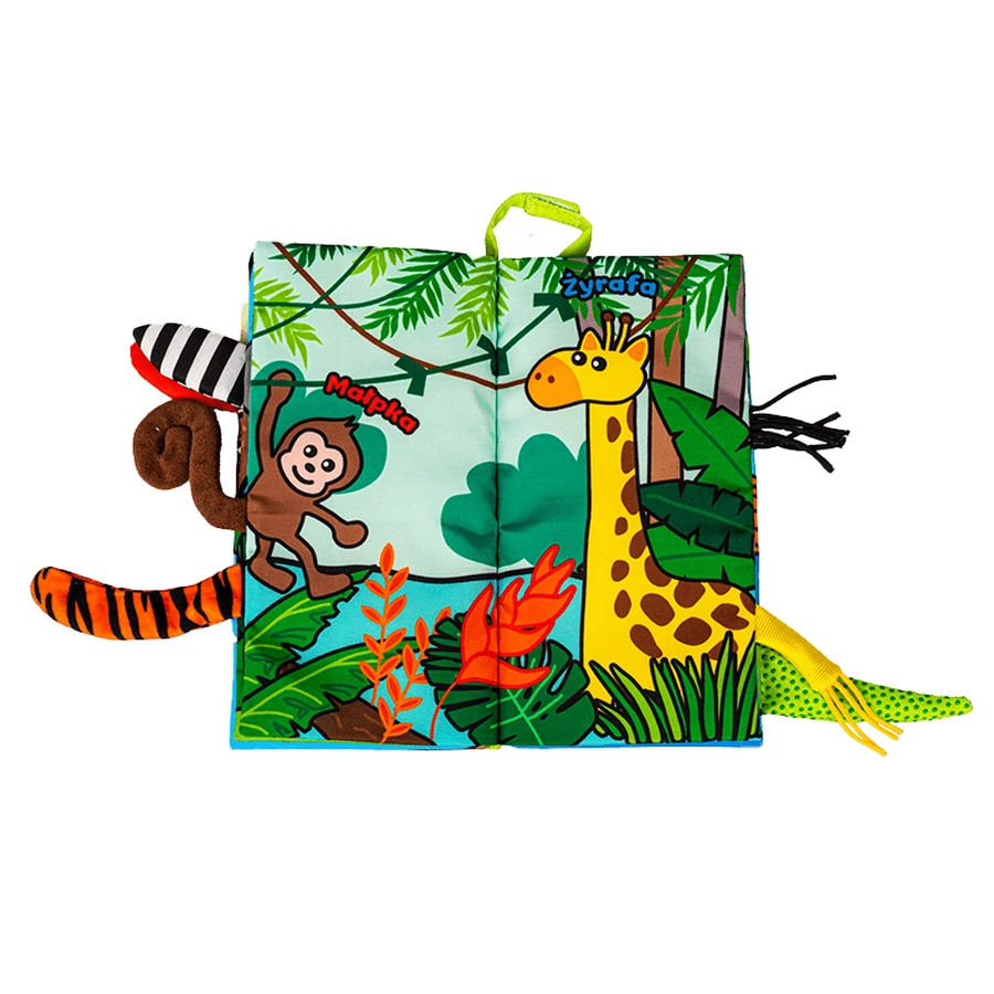 Dumel Jolly Baby, cuaderno sensorial, Colas de animales de la jungla, desde el nacimiento, 1 unidad