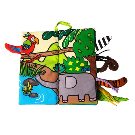 Dumel Jolly Baby, cuaderno sensorial, Colas de animales de la jungla, desde el nacimiento, 1 unidad