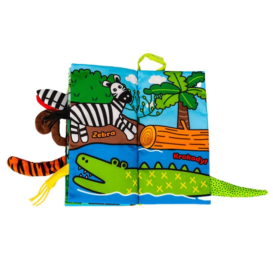 Dumel Jolly Baby, cuaderno sensorial, Colas de animales de la jungla, desde el nacimiento, 1 unidad