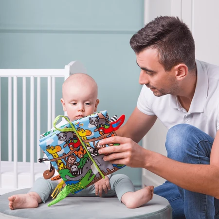 Dumel Jolly Baby, cuaderno sensorial, Colas de animales de la jungla, desde el nacimiento, 1 unidad