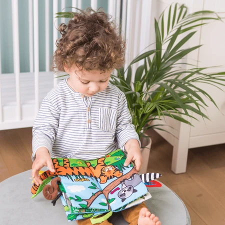 Dumel Jolly Baby, cuaderno sensorial, Colas de animales de la jungla, desde el nacimiento, 1 unidad