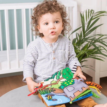 Dumel Jolly Baby, cuaderno sensorial, Colas de animales de la jungla, desde el nacimiento, 1 unidad