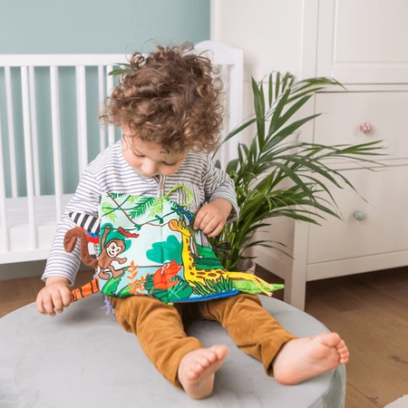Dumel Jolly Baby, cuaderno sensorial, Colas de animales de la jungla, desde el nacimiento, 1 unidad