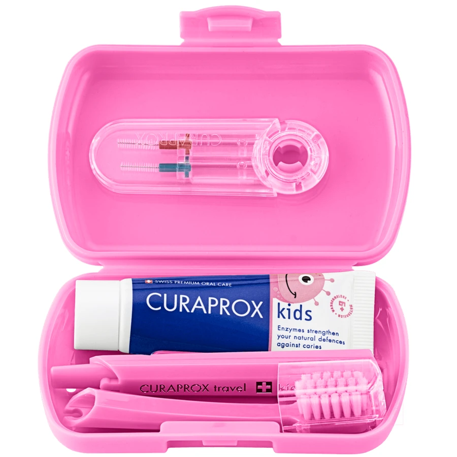 Curaprox Kids, set de voyage, rose
