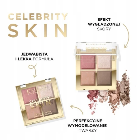 Eveline Cosmetics Celebrity Skin, 4-in-1 baked multifunctional contouring palette