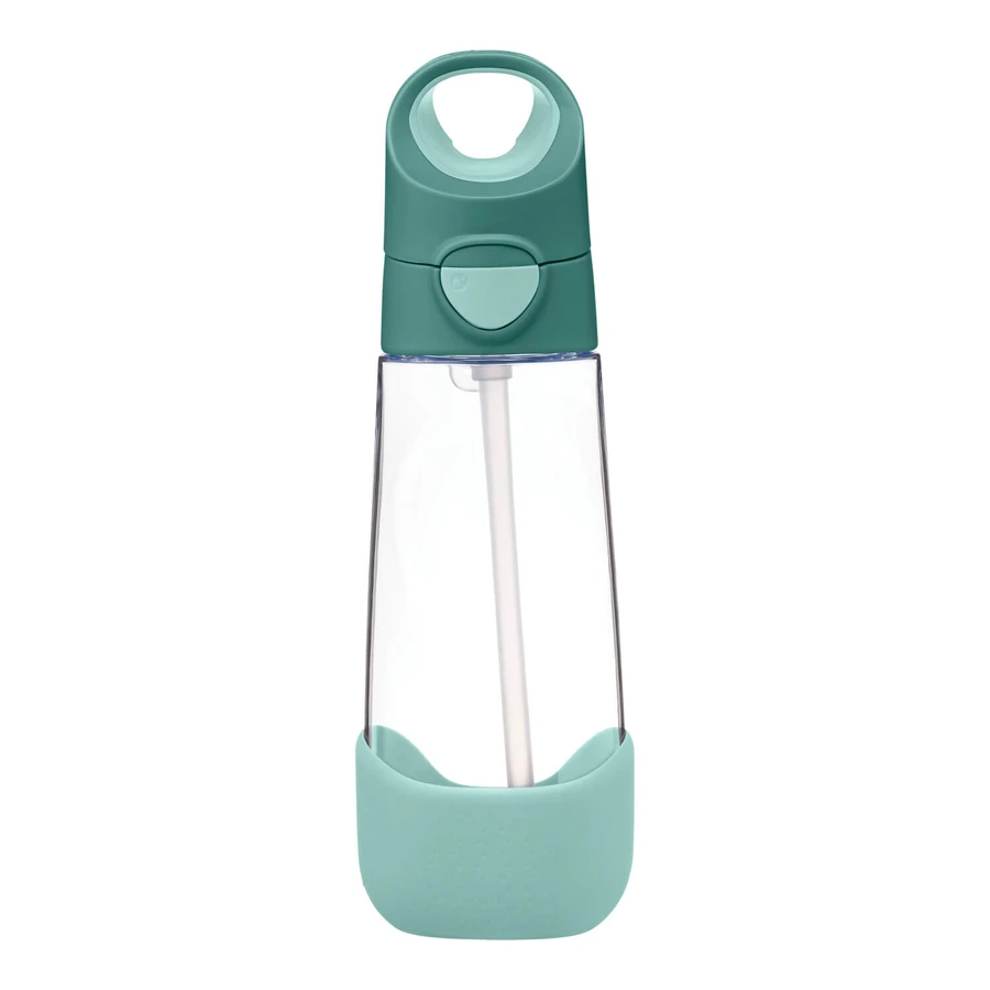 B.Box, water bottle with straw, tritan, children's bottle, Emerald Forest, from 3 years, 600 ml
