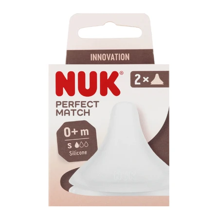 NUK Perfect Match, tetina para biberón, silicona, talla S, desde el nacimiento, 2 piezas