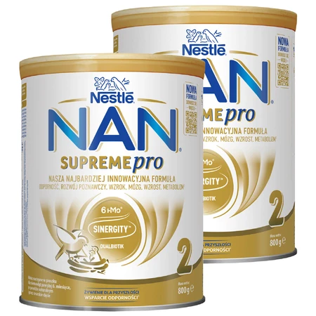 Set Nestlé NAN Supremepro 2 HMO, lait de suite pour nourrissons de plus de 6 mois, 2 x 800 g