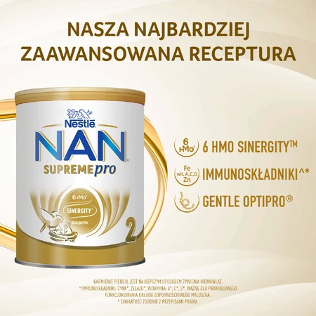 Set Nestlé NAN Supremepro 2 HMO, lait de suite pour nourrissons de plus de 6 mois, 2 x 800 g