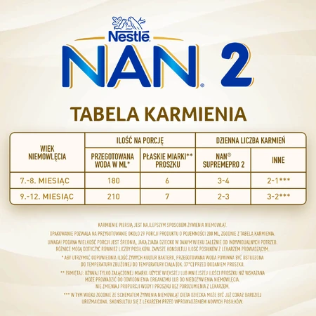 Set Nestlé NAN Supremepro 2 HMO, lait de suite pour nourrissons de plus de 6 mois, 2 x 800 g