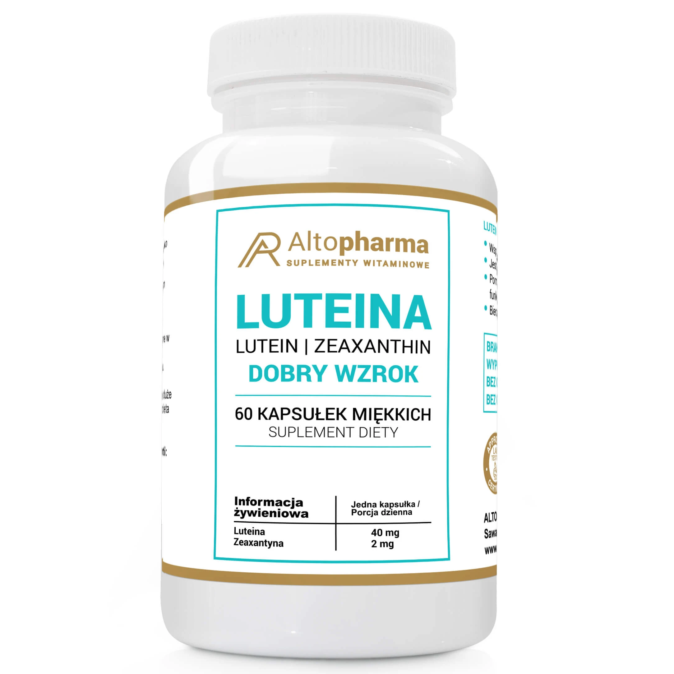 AltoPharma Lutein 40 mg, 60 capsules