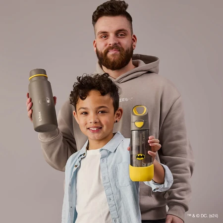 B.Box, Trinkflasche mit Strohhalm, Tritan, Kinder-Bidon, Batman, ab 3 Jahren, 600 ml