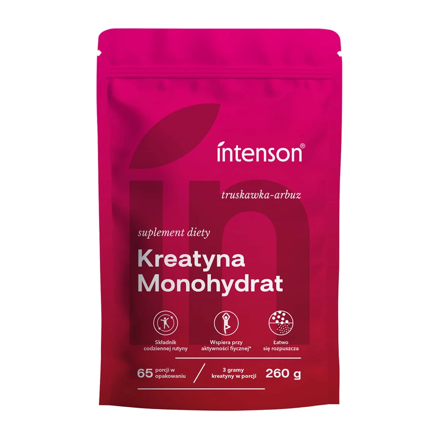 Intenson Creatine Monohydrate, strawberry-arb flavor, 260 g