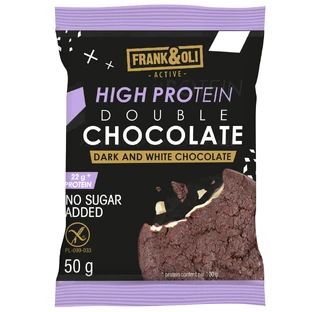 Frank&Oli High Protein, galleta proteica blanda, chocolate negro y blanco, 50 g