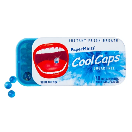 CoolCaps PaperMints, capsules, sans sucre, goût menthe, 40 pièces