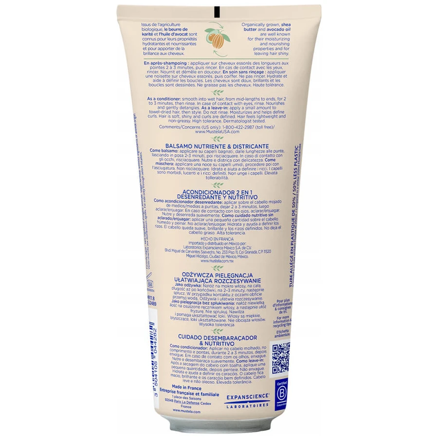 Mustela Bebe Enfant, conditioner to make hair easier to comb, 200 ml