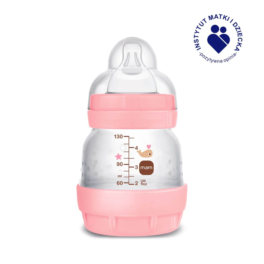 MAM Perfect Start Anti-Colic, biberon anti-colique, avec tétine en silicone, Sealife, fille, dès la naissance, 130 ml