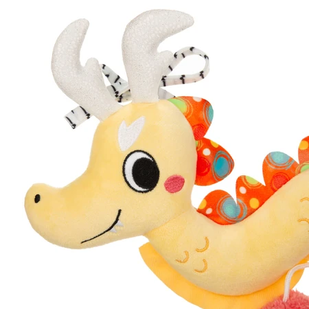 Vakuum, Plüsch-Kinderbettaufhänger mit Spiegel und Rassel, chinesischer Drache, 1 Stück