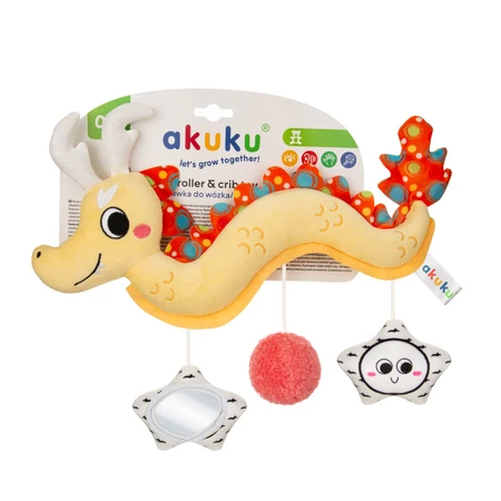 Vakuum, Plüsch-Kinderbettaufhänger mit Spiegel und Rassel, chinesischer Drache, 1 Stück