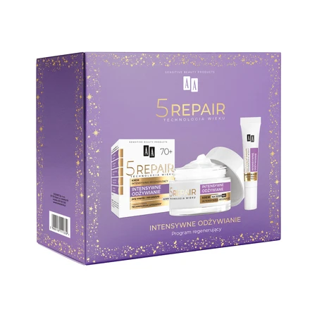 AA Age Technology 5 Repair 70+ Set, intensiv regenerierende Creme, 50 ml + feuchtigkeitsspendende und revitalisierende Augencreme, 15 ml
