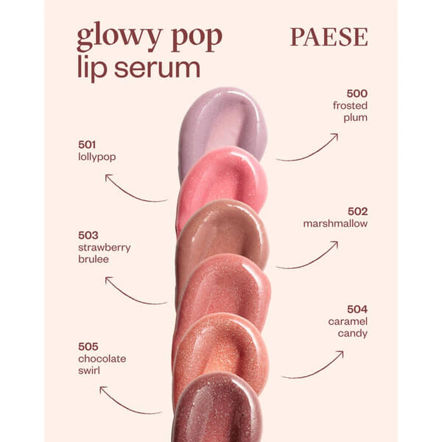 Paese GlowyPop Lip Serum, sérum régénérant pour les lèvres, 502 Marshmallow, 2.2 g