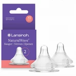 Lansinoh NaturalWave, flessenspeen, siliconen, XS zeer langzame doorstroming, vanaf de geboorte, 2 stuks
