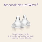 Lansinoh NaturalWave, flessenspeen, siliconen, XS zeer langzame doorstroming, vanaf de geboorte, 2 stuks