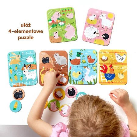 CzuCzu Animals small and big, puzzles for children, from 2 years old, 24 elements
