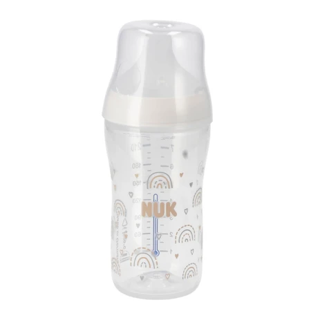 NUK Perfect Match, antikoliekfles met siliconenspeen, maat M, regenboog, vanaf 3 maanden, 260 ml