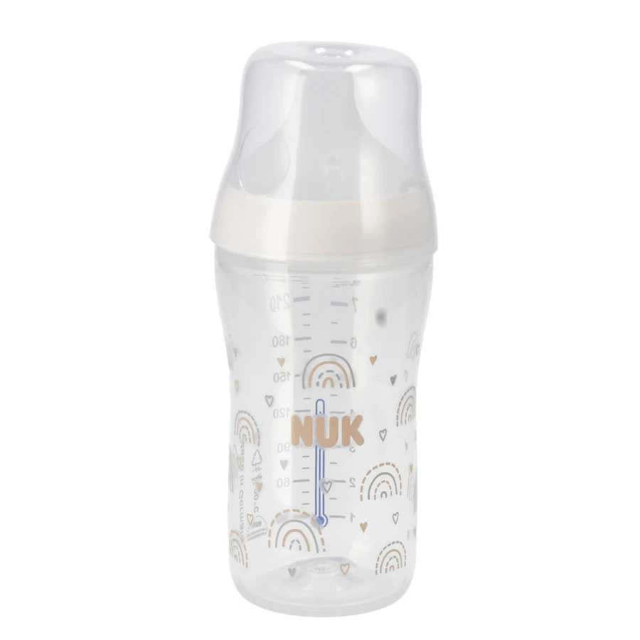 NUK Perfect Match, antikoliekfles met siliconenspeen, maat M, regenboog, vanaf 3 maanden, 260 ml