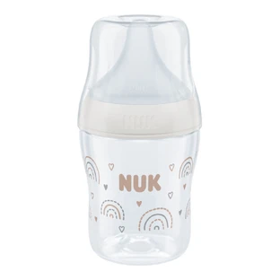 NUK Perfect Match, antikoliekfles met siliconenspeen, maat S, regenboog, vanaf de geboorte, 150 ml