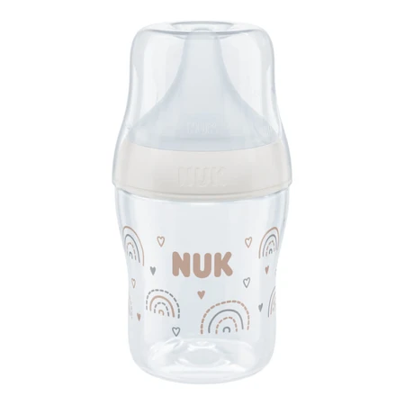 NUK Perfect Match, antikoliekfles met siliconenspeen, maat S, regenboog, vanaf de geboorte, 150 ml