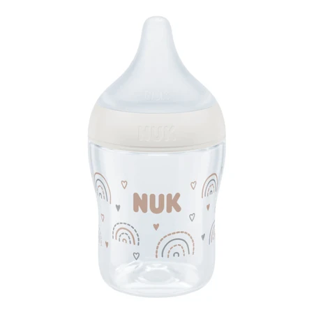 NUK Perfect Match, antikoliekfles met siliconenspeen, maat S, regenboog, vanaf de geboorte, 150 ml