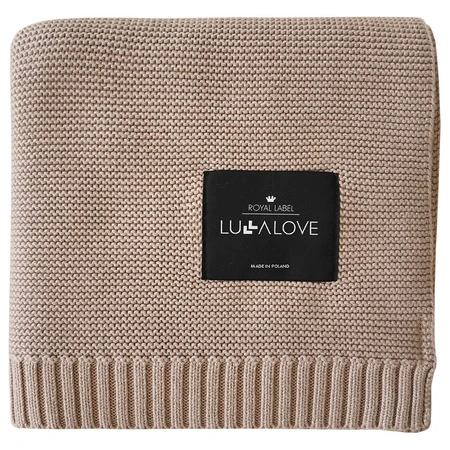 Lullalove, gebreide deken, bamboe, karamel beige, 80 x 100 cm
