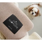 Lullalove, gebreide deken, bamboe, karamel beige, 80 x 100 cm