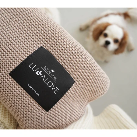 Lullalove, gebreide deken, bamboe, karamel beige, 80 x 100 cm