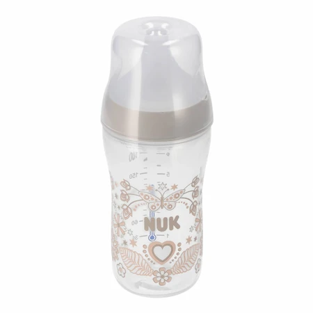 NUK Perfect Match, anti-colic bottle with silicone teat, size M, hearts, from 3 months, 260 ml.