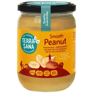 TerraSana, crema de cacahuete tostado, suave, bio bio, 500 g