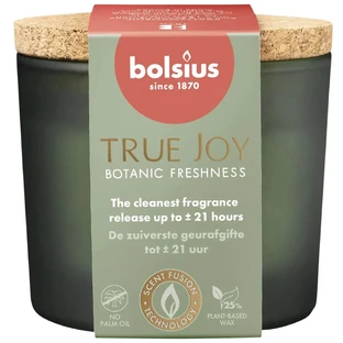 Bolsius True Joy Botanic Freshness, Duftkerze mit Korkdeckel