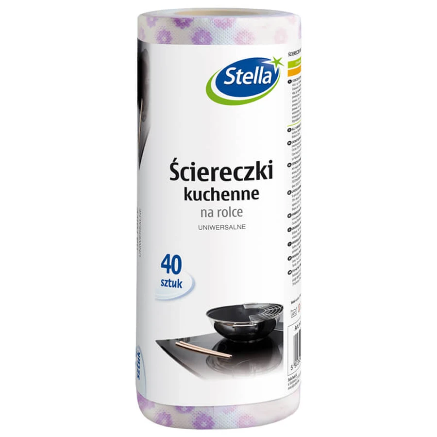 Stella, kitchen cloths on roll, multipurpose, 40 pieces