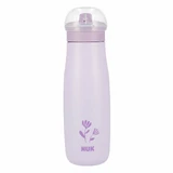 NUK Mini-Me Flip, 2-in-1-Stahlbecher mit Mundstück, lila, flower, ab 12 Monaten, 500 ml