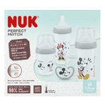 NUK Perfect Match Starterset, 3 Anti-Colic-Flaschen + Schnuller, Mickey Mouse, 0-6 Monate