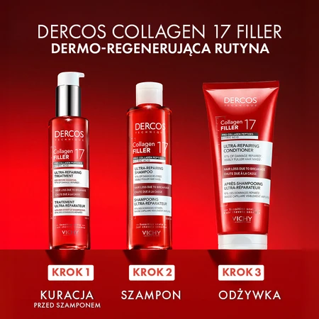 Vichy Dercos Collagen 17 Filler Tratamiento Ultra-Reparador, tratamiento pre-champú ultra-regenerativo, 150 ml