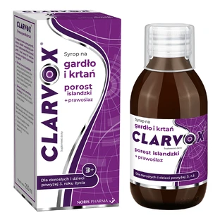 Clarvox Jarabe para garganta y laringe para adultos y niños a partir de 3 años, liquen islandés + angélica, 200 ml