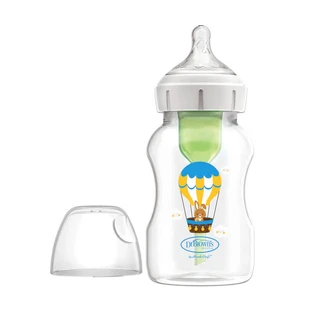 Dr. Brown's Options+, anti-colic fles met wijde hals, met speen, vanaf 3 maanden, konijn met ballonnen, 330 ml