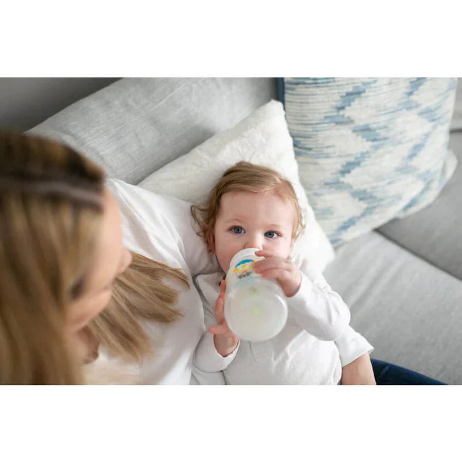 Dr. Brown's Options+, anti-colic fles met wijde hals, met speen, vanaf 3 maanden, konijn met ballonnen, 330 ml