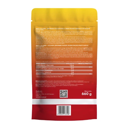 Intenson Multi Collagen, Kollagen-Limonadenpulver mit Mango-Maracuja-Geschmack, 660 g