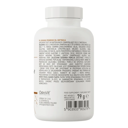 OstroVit Aceite de Onagra Cápsulas blandas, aceite de onagra, 60 cápsulas