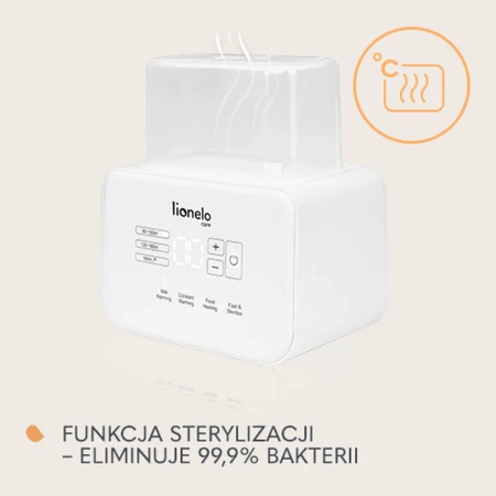Lionelo Thermup Double White, doppelter Flaschenwärmer und Sterilisator